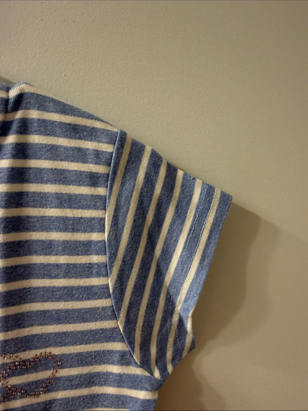 Chico's Blue and White Striped Short Sleeve Tee - Picture 4 of 8
